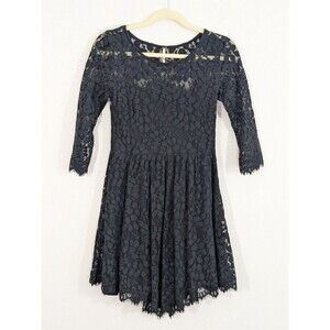 Free People Midnight Blue Lace Mini Dress